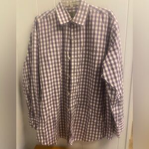 Orvis large purple checked shirt guc